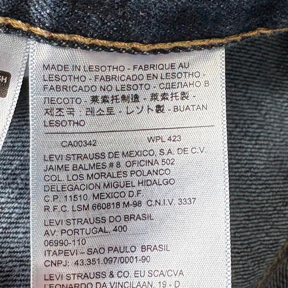 Levi's Cut Off Denim Jean Shorts Mens 40 Blue Jorts Dark Bermuda Grunge 9" 505 - Picture 7 of 9